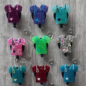 Scrub top badge reel